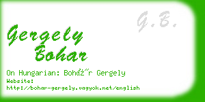 gergely bohar business card